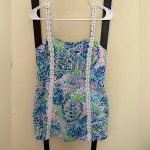 Lilly Pulitzer Jesse Romper with lace straps. Size 10 EUC